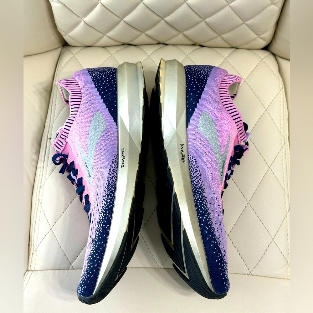 Brooks Women's Purple Pink Knit Running Shoes - Picture 7 of 12